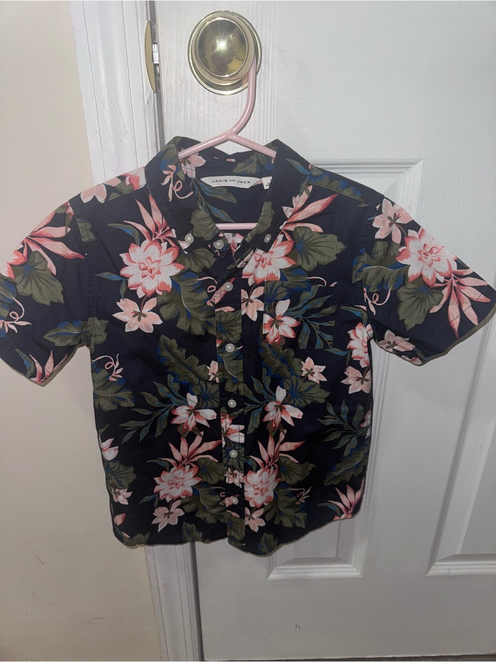 Janie and Jack Boys Floral Button Down Shirt Size 6